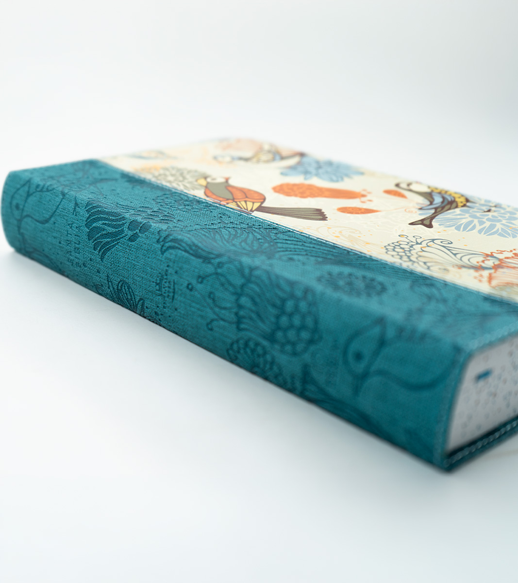 Biblia RVR 1960 Letra Gigante Tamaño Manual - Imitacion Piel Azul Pajaros - Image 3