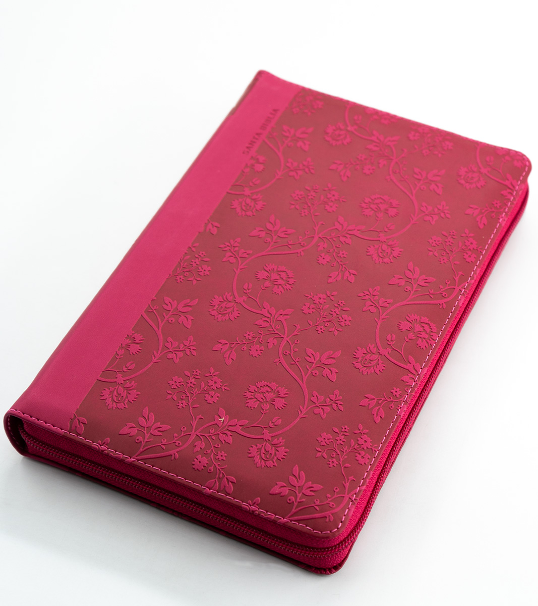 Biblia RVR 1960 Letra Grande Tamaño Manual Con Cierre e Inidice - Imitacion Piel Rosado - Image 2