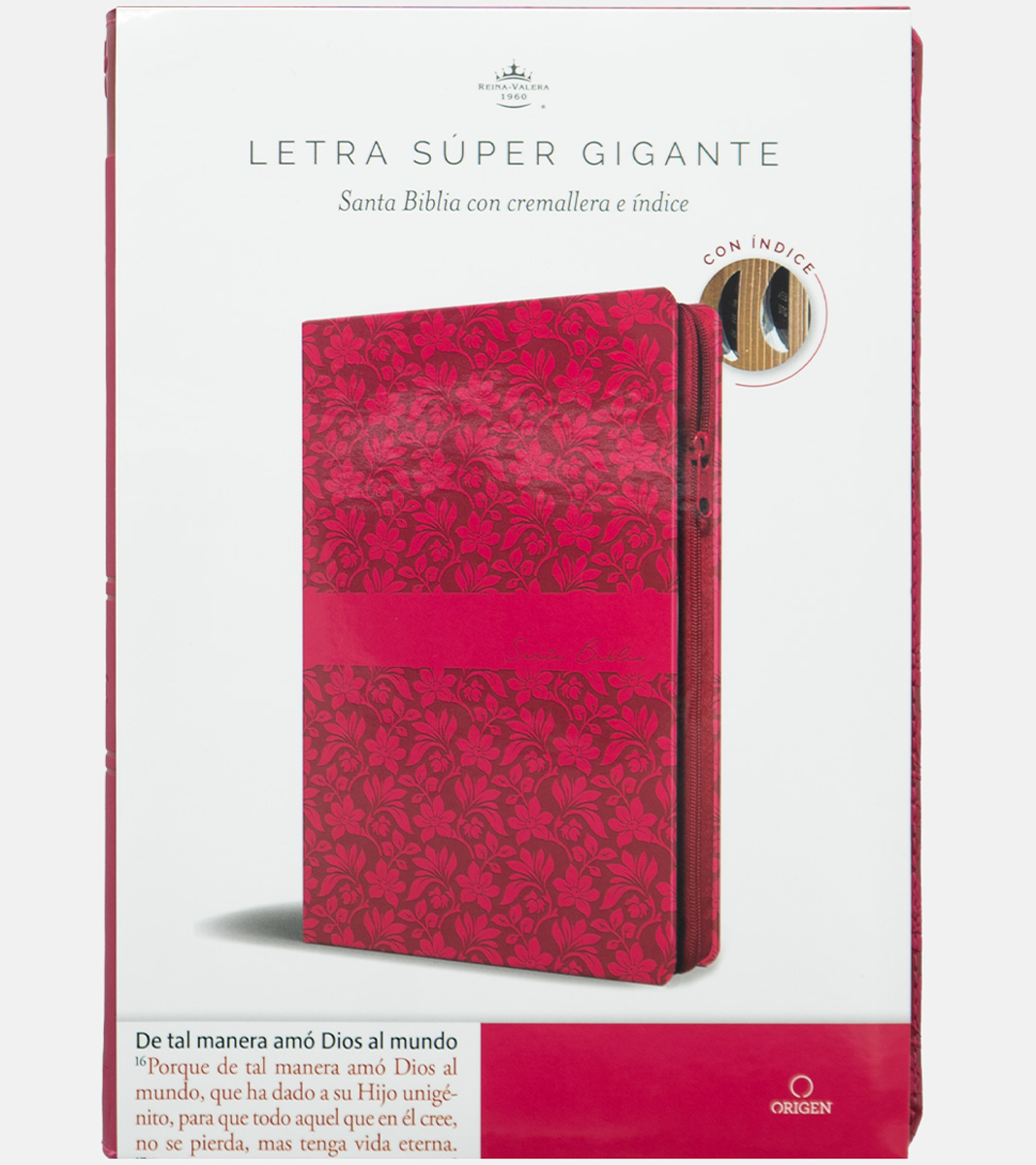 Biblia Letra Super Gigante - RV1960 Imitacion Piel Fucsia Con Cierre e Indice - Image 7