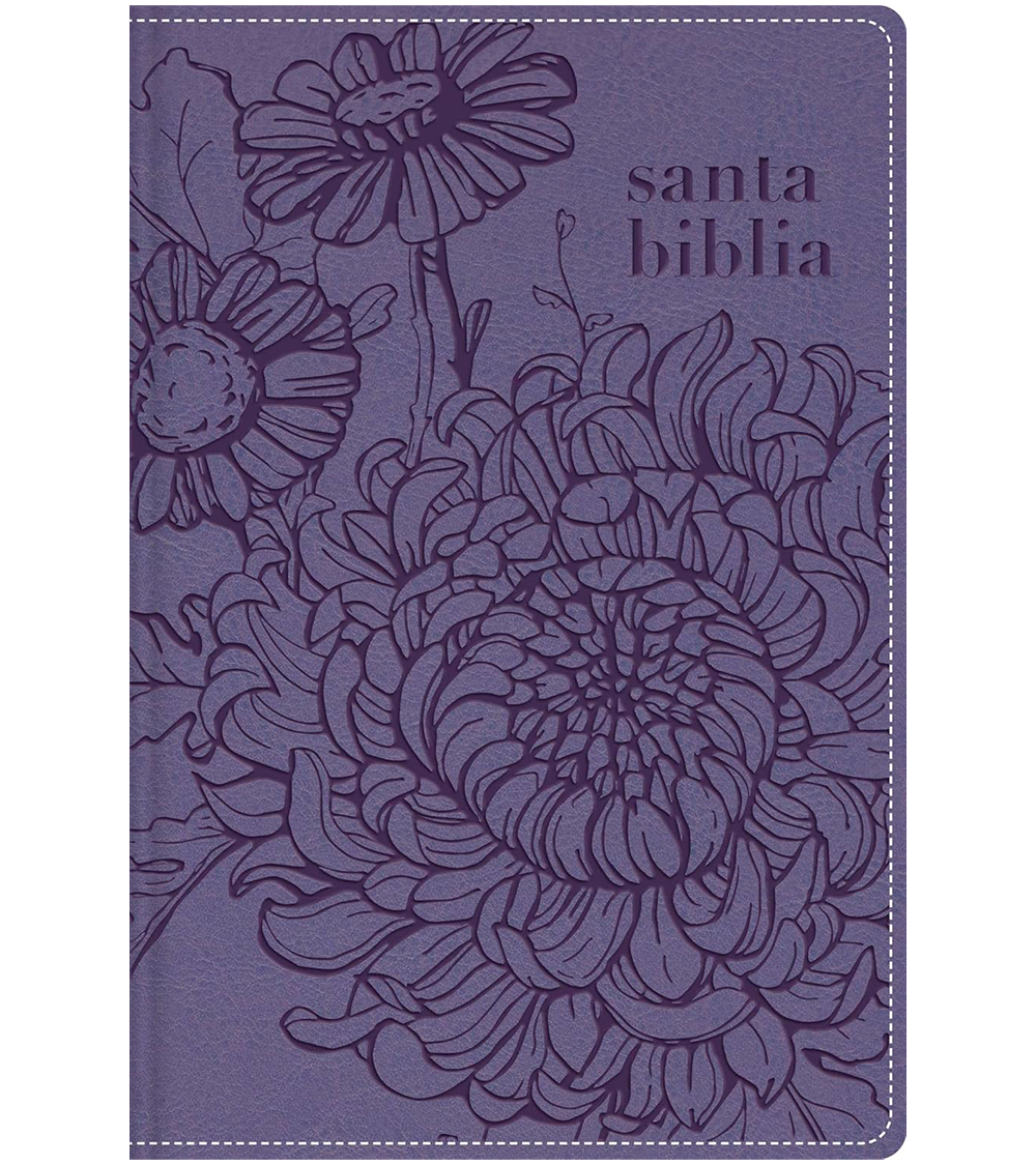 Biblia Nbla Edicion Versificada Tamaño Bolsillo Con Cierre - Imitacion Piel Flores Morada