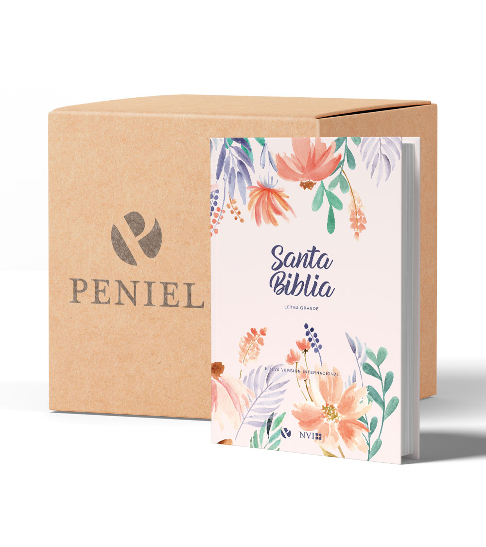 Pack Biblias NVI Letra Grande Flores Rosa  – Caja x 16 Unidades
