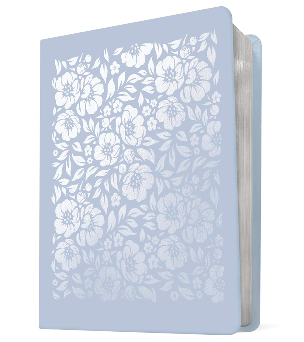 Santa Biblia De Apuntes NTV – Imitacion Piel Celeste Flores - Filament - Image 2