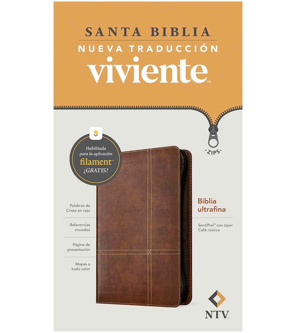Santa Biblia Ultrafina NTV con Cierre – Simil Piel Marron Rustico - Filament - Image 3