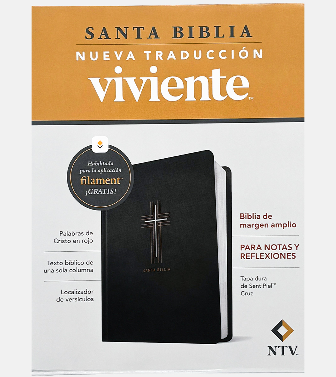 Santa Biblia De Apuntes NTV – Tapa Dura Negro Cruz - Filament - Image 2