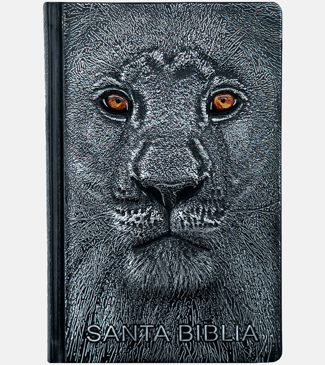 Biblia letra grande tamaño manual – RVR 1960 tapa dura leon de juda plata con indice