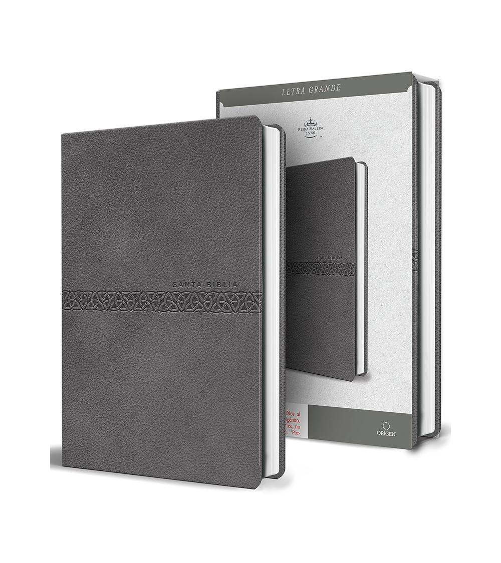 Biblia Letra Grande Tamaño Manual – RVR 1960 Imitacion Piel Gris