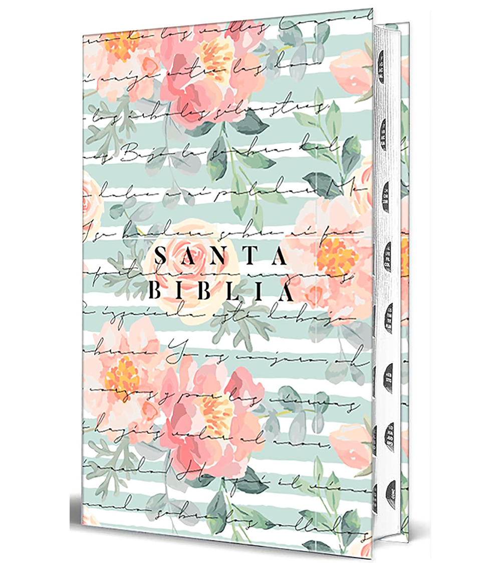 Biblia Letra Grande Tamaño Manual – RVR 1960 tapa dura Rosas Con Indice