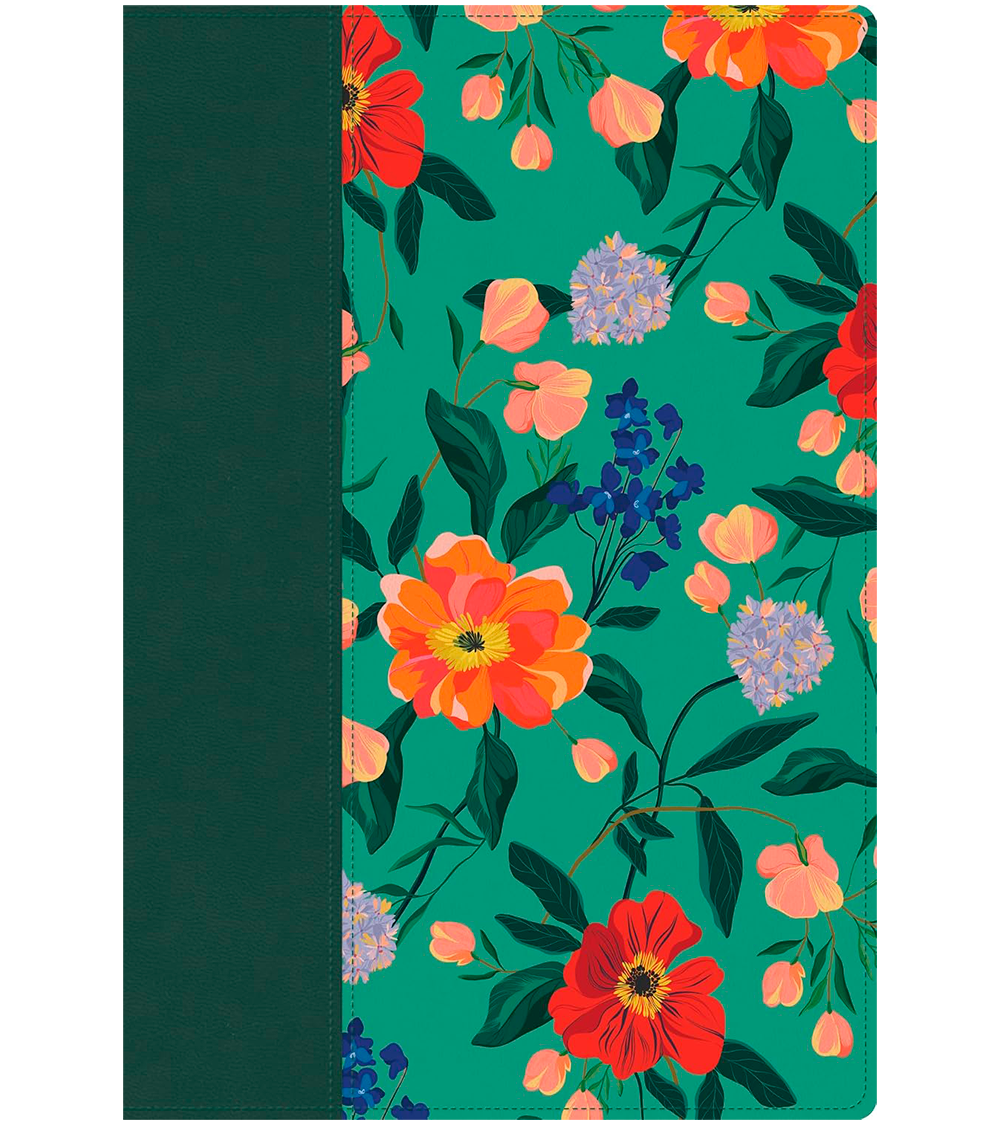 Biblia letra grande RVR 1960 Tamaño Manual – Imitacion Piel Verde Floral